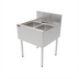 Thumbnail image #1 for Top Shelf TSF24M2 Two-Compartment Stainless Steel Underbar Sink Unit with Backsplash, 24 x 24 Inches