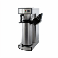 Omcan USA Single Brewer Manual Pourover Airpot Coffee Maker with 2 Liter Air Pot, Stainless Steel, 120V