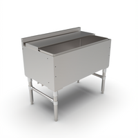 John Boos 36 Inch Wide Underbar Stainless Steel Ice Bin/Cocktail Unit with 10-Circuit Cold Plate