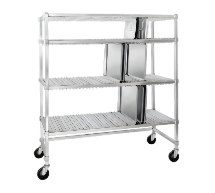 Product image #1 for Channel Manufacturing Mobile Adjustable Aluminum Tray Drying Rack, 63 x 30 x 60 Inches, 3 Shelves, 21 Slots per Shelf