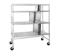 Channel Manufacturing Mobile Adjustable Aluminum Tray Drying Rack, 63 x 30 x 60 Inches, 3 Shelves, 21 Slots per Shelf