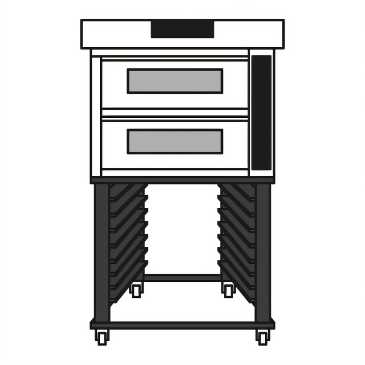 Product image #2 for Moretti Forni iDeck Two-Deck Electric Pizza Deck Oven with Refractory Stone Decks, Stand, and Hood