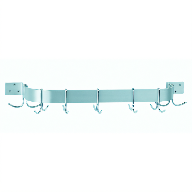 Product image #1 for Advance Tabco Special Value Series Wall-Mounted Single-Bar Stainless Steel Pot Rack, 96 Inch, with 9 Double Hooks