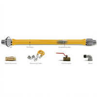 Easyflex 1-Inch ID x 48-Inch Commercial Gas Connector Kit with Quick Disconnect and Restraining Cable