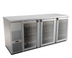 Thumbnail image #1 for Pro-Line E-Series Three-Section 80-Inch Refrigerated Back Bar Cooler with 3 Glass Doors, Stainless Steel