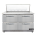 Thumbnail image #1 for Continental Refrigerator D48N18M-FB-D Designer Line Mighty Top Sandwich Unit with 4 Drawers