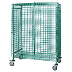 Thumbnail image #1 for Quantum M2136-69SECP Mobile Wire Security Cage with Locking Doors, Green Epoxy, 36 x 21 x 69 Inches