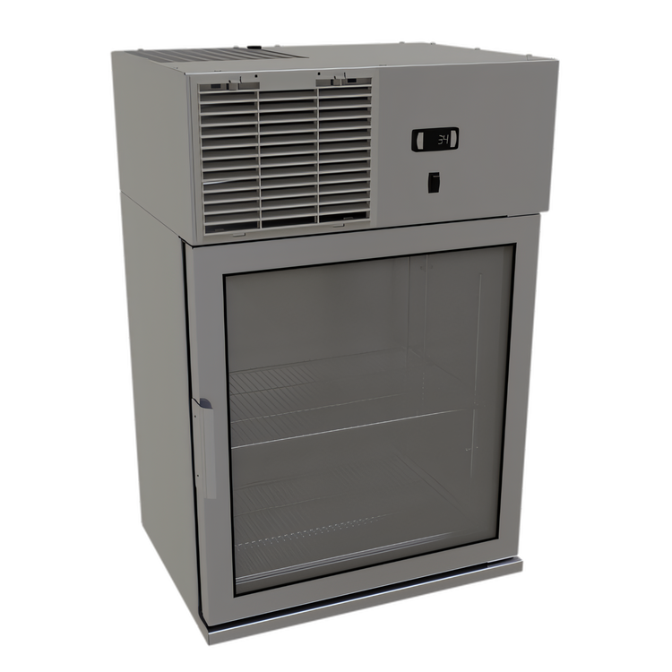 Product image #1 for Glastender WMR24X-R Wall-Mount Refrigerator, 24 Inch, 3.9 Cu. Ft., Right-Hinged Glass Door