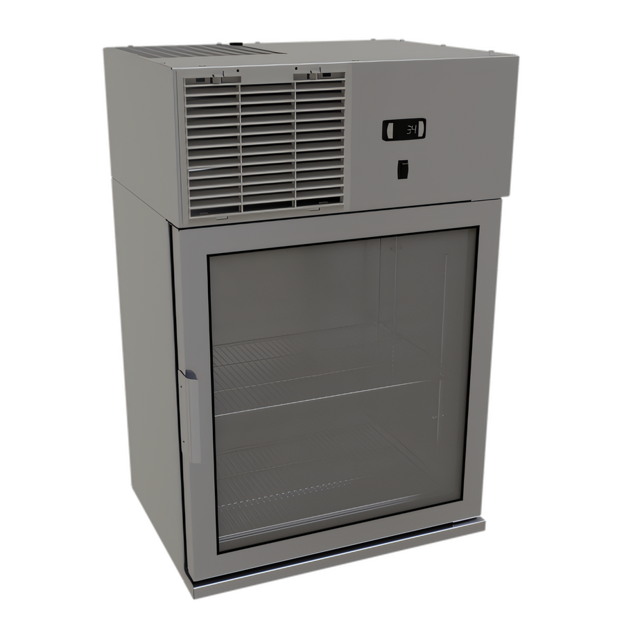 Product image #1 for Glastender WMR24X-R Wall-Mount Refrigerator, 24 Inch, 3.9 Cu. Ft., Right-Hinged Glass Door