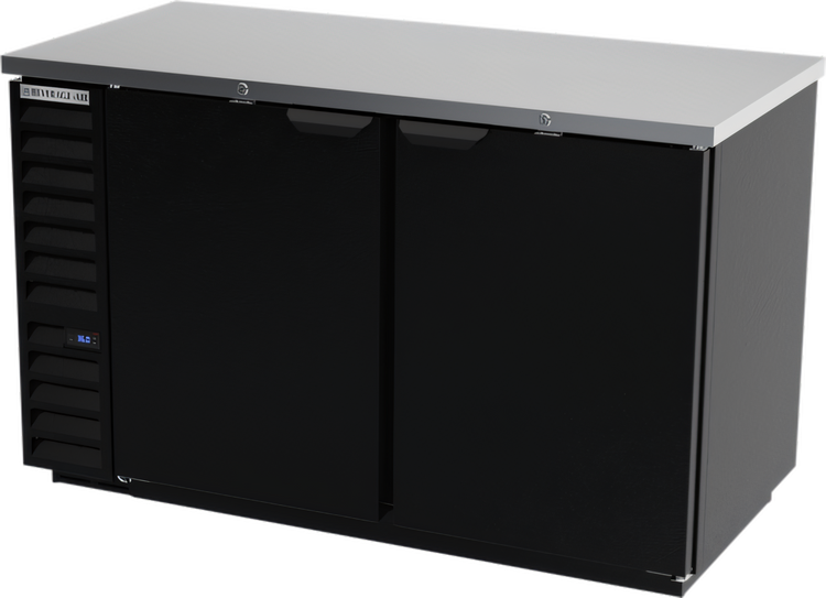 Product image #1 for Beverage Air BB58HC-B 58-Inch Two-Section Black Back Bar Refrigerator with Solid Doors
