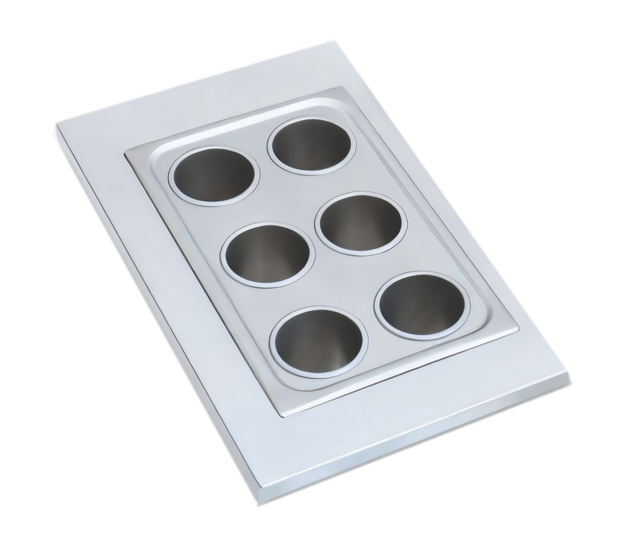 Product image #1 for Vollrath 19195 Six-Hole Round Adapter Plate for 1 1/2 Qt Bain Marie Pots