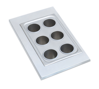 Vollrath 19195 Six-Hole Round Adapter Plate for 1 1/2 Qt Bain Marie Pots