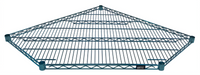 Quantum 36-Inch x 18-Inch 5-Sided Wire Shelf for 18-Inch Deep Adjacent Units, Green Epoxy Antimicrobial Finish