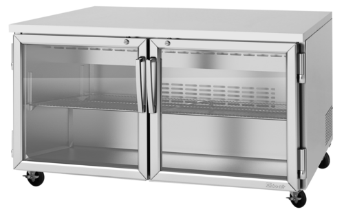 Product image #1 for Turbo Air PRO Series Two-Section Glass Door Undercounter Refrigerator, 17 Cu. Ft., 60-1/4 Inch Wide
