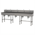 Thumbnail image #1 for Advance Tabco 5-Station Freestanding Multiwash Hand Wash Sink with Knee Valve and Gooseneck Faucets, 100 Inch