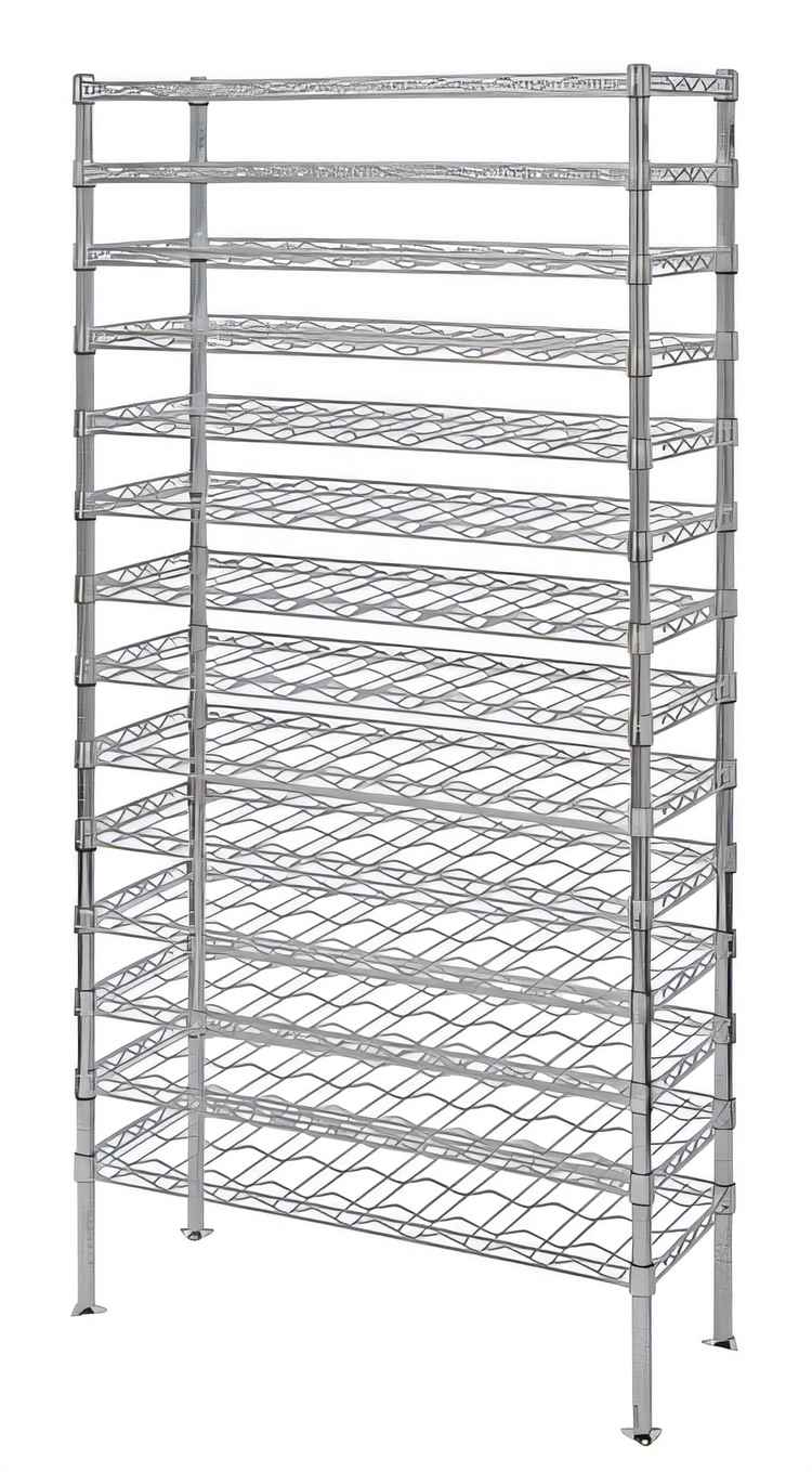 Product image #1 for Quantum Commercial Wire Wine Cradle Shelving Unit, 48"W x 14"D x 74"H, 168-Bottle Capacity