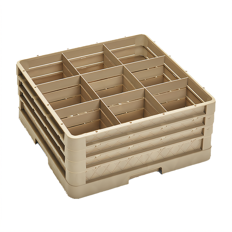 Product image #1 for Traex Full-Size 9-Compartment Closed-Wall Glass Rack with Three Extenders