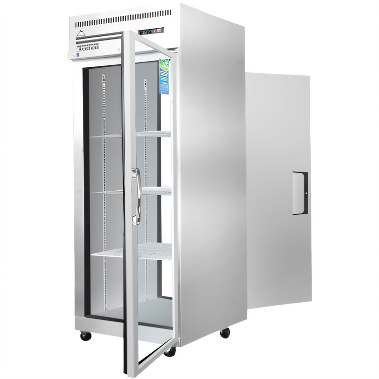 Product image #1 for Everest Refrigeration One-Section Pass-Thru Refrigerator with Glass Front and Solid Rear Doors, 23 Cu. Ft., 29-1/4" Wide