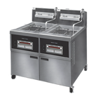 Thumbnail image #1 for Henny Penny OFG342.0 Two-Well Gas Open Fryer with Built-In Filter, 90 lb Fat/18 lb Food Capacity per Well, Stainless Steel, Computer Controls