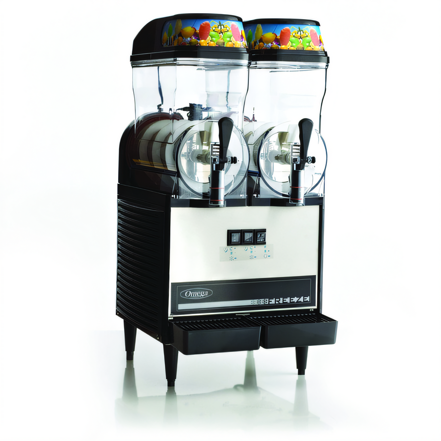 Product image #1 for Omega OFS20 Countertop Granita Machine with Lighted Top Panel, 2 x 3-Gallon Bowls