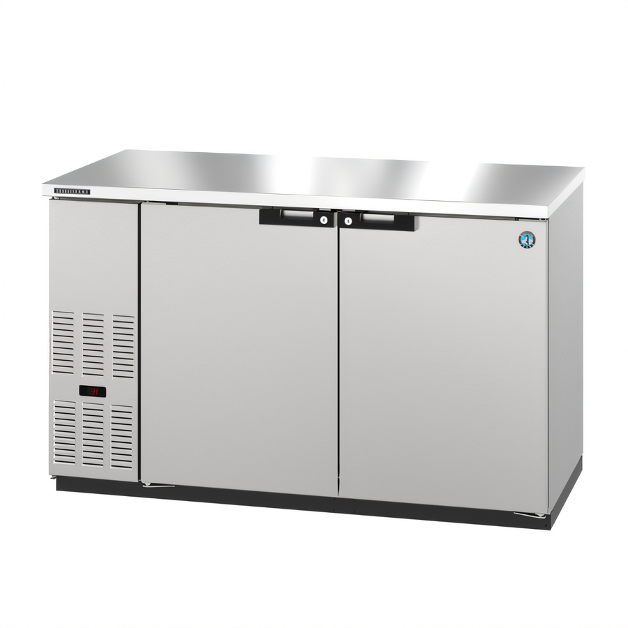 Product image #1 for Hoshizaki BB59-S Two-Section Back Bar Refrigerator with Solid Locking Swing Doors, Stainless Steel Exterior, 59-1/2 Inch Wide