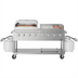 Thumbnail image #1 for KoolMore 60-Inch 8-Burner Commercial Outdoor Propane Gas Grill with 30-Inch Griddle and 30-Inch Pizza Oven