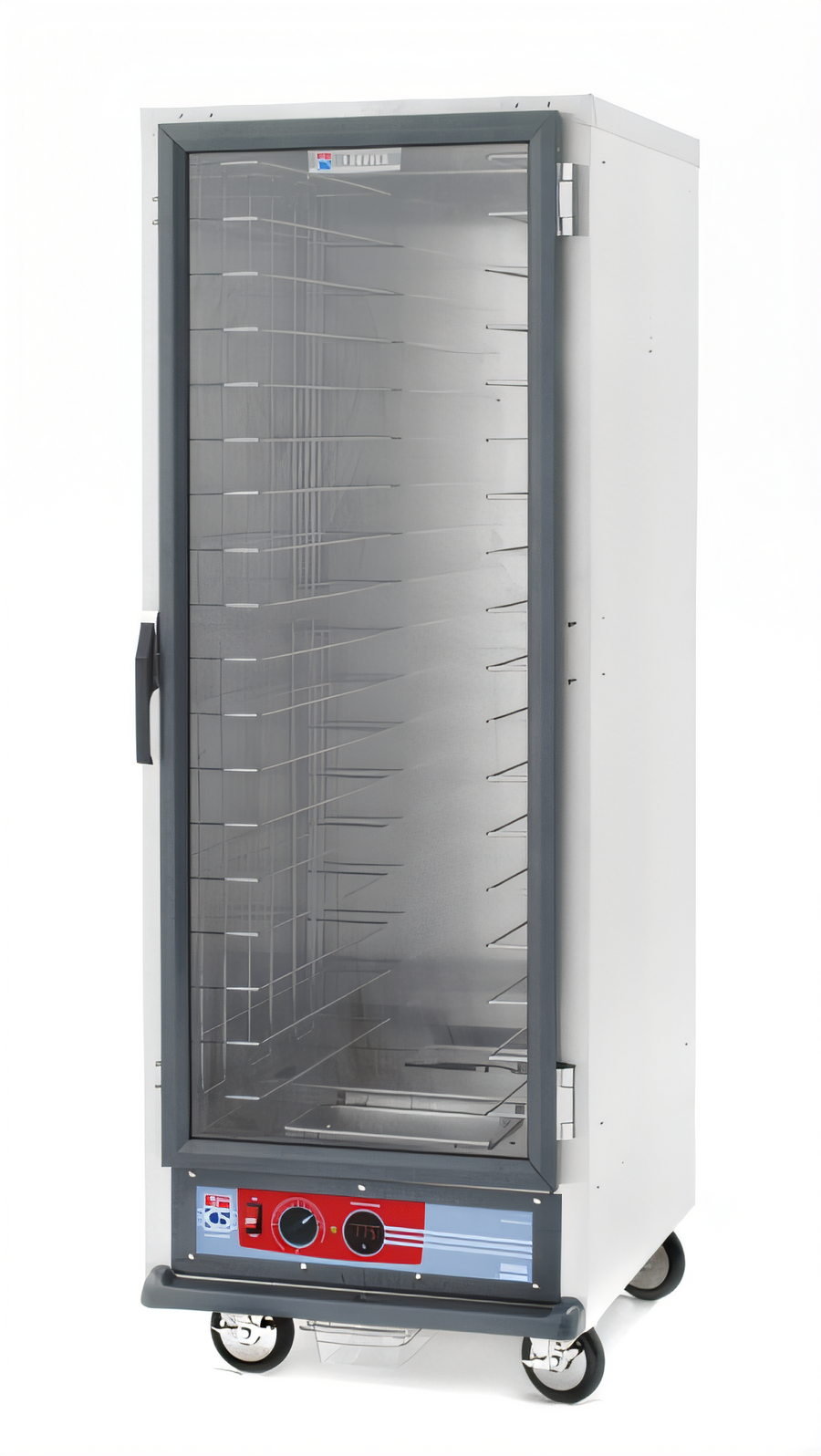 Product image #1 for Metro C5 1 Series Mobile Full Height Non-Insulated Heated Holding Cabinet with Clear Polycarbonate Door and Fixed Wire Slides, 120V