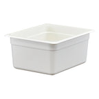 Thumbnail image #1 for Cambro Camwear® 26CW148 Polycarbonate Food Pan, 9.4 qt., 6" Deep, 1/2 Size, White Case of 6