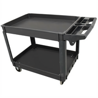 Heavy-Duty 2-Shelf Utility Bus Cart with Extended Handle