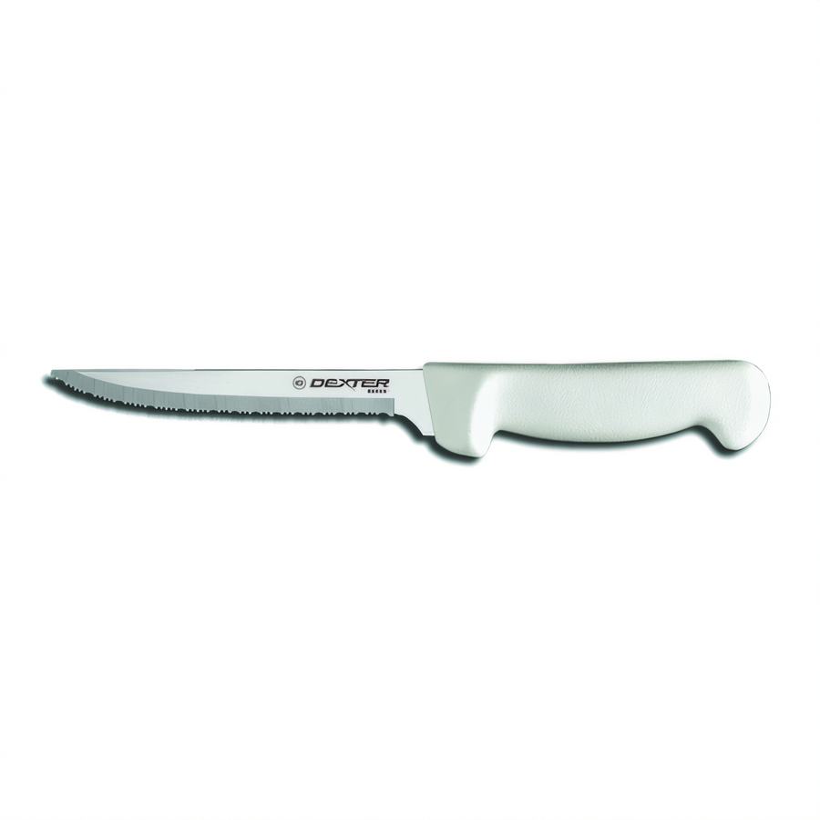 Product image #1 for Basics 8-Inch Scalloped Utility Knife with White Polypropylene Handle