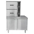 Thumbnail image #1 for Crown SCX-2-24 Two Compartment Full-Size Steam Coil Convection Steamer with Cabinet Base
