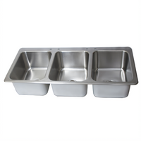 BK Resources Deep Drawn 3-Compartment Drop-In Sink, 55-3/4
