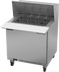 Thumbnail image #1 for Beverage-Air 32-Inch One-Section Sandwich Top Refrigerated Prep Table with Solid Door and 12-Pan Top