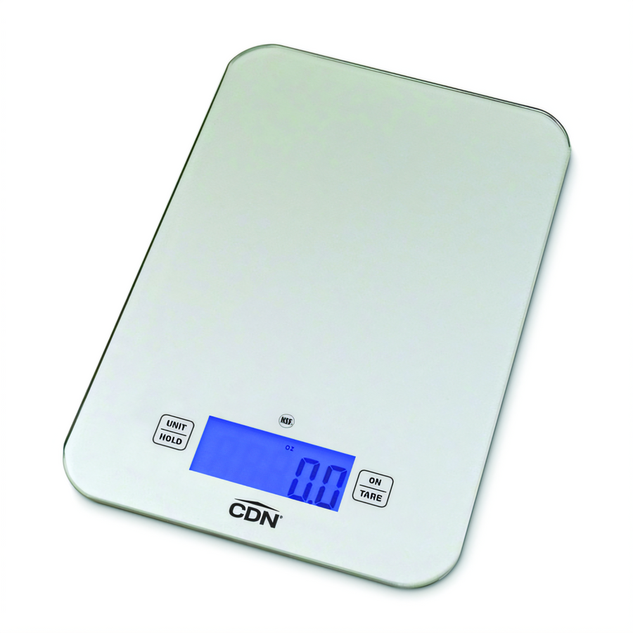 Product image #1 for CDN NSF Digital Glass Portion Control Scale, 15 lb / 7 kg Capacity, Silver