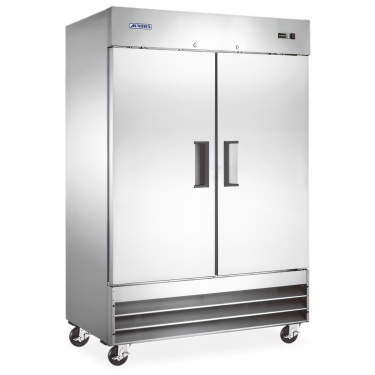 Product image #1 for Aurora Two-Section Reach-In Refrigerator, 47 Cu. Ft., Bottom-Mount Self-Contained, Stainless Steel