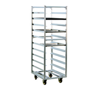 New Age Heavy-Duty Roll-In Refrigerator/Proofer Rack, Open Frame Aluminum, 11 Sheet Pan Capacity