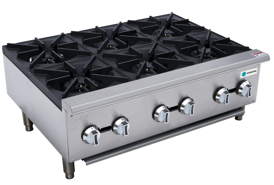 Product image #1 for Hurakan by Equip.me 36-Inch Heavy-Duty Gas Countertop Range with 6 Open Burners