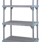 Thumbnail image #1 for Quantum Millenia QPM187274VS-4 Mobile 4-Shelf Open Grid Polymer Starter Shelving Unit, 72 x 18 x 74 Inches, Gray