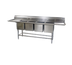 Thumbnail image #1 for Eagle Spec-Master FN Series Coved Corner Four-Compartment Sink with 36-Inch Right Drainboard, 109-1/2 Inch W x 27 Inch D, 14 Gauge Stainless Steel