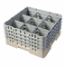 Thumbnail image #2 for Cambro Camrack Full-Size 9-Compartment Glass Rack with 4 Soft Gray Extenders, Beige