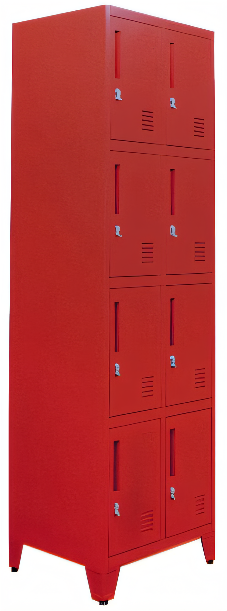 Product image #1 for Omcan 4-Tier 2-Bank Red Painted Steel Locker Unit, 8 Compartments