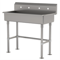 Advance Tabco 40-Inch Freestanding Multiwash ADA-Compliant Hand Wash Sink, 304 Stainless Steel