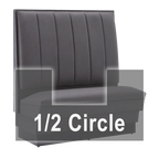 Thumbnail image #1 for ATSMFG ATS AT&S-AHC-LX48-6CH GR8 Alex Vinyl Half Circle Booth, single, 48" x 90" x 48" long x 48" high, 6-channel back, removable sinuous spring