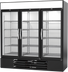 Thumbnail image #1 for Beverage-Air MarketMax Three-Section Reach-In Glass Door Freezer Merchandiser, 68.43 Cu. Ft., Bottom-Mounted Self-Contained, Black