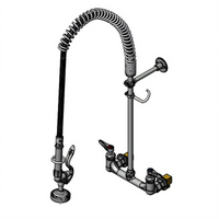 T&S Brass EasyInstall 8-Inch Wall Mount Pre-Rinse Unit with 44-Inch Hose and 1.15 GPM Spray Valve
