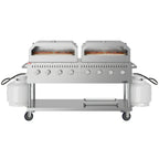 Thumbnail image #1 for Koolmore CGKIT6-P30P30 Mobile Propane Charbroiler with Dual 30-Inch Pizza Ovens and 8 Burners