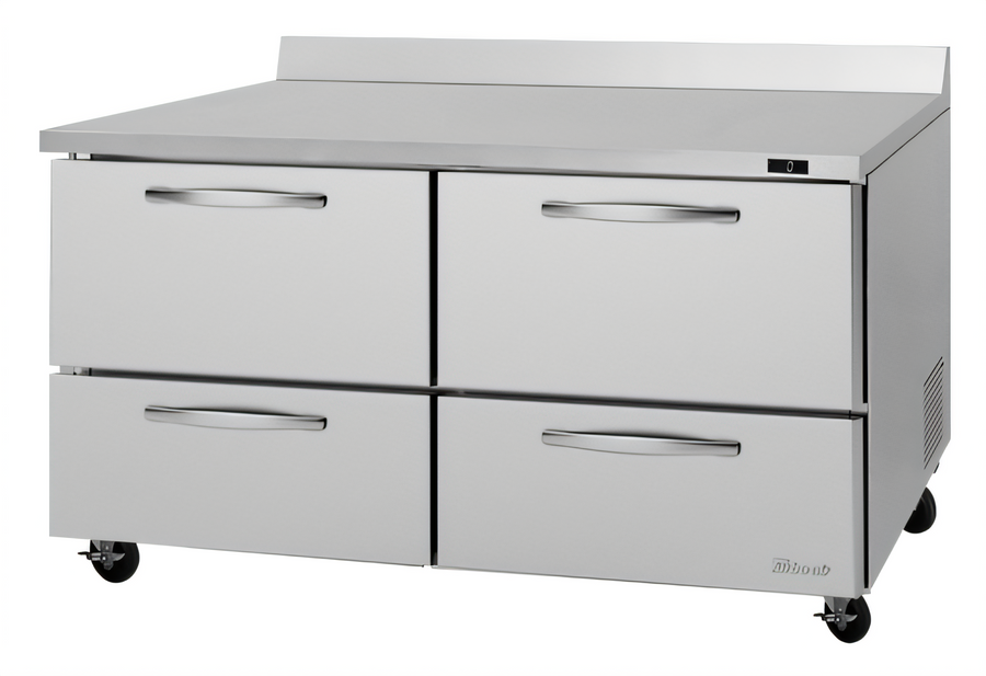 Product image #1 for Turbo Air PRO Series Two-Section Worktop Freezer with 4 Drawers, 17.2 Cu. Ft., Self-Contained, Stainless Steel