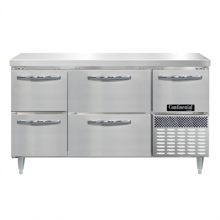 Product image #1 for Continental Refrigerator DFA60NSS-D 60" Designer Line Worktop Freezer with 4 Drawers and Door