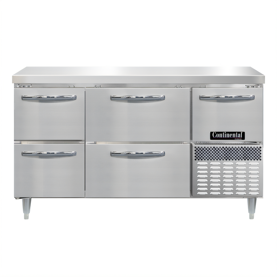 Product image #1 for Continental Refrigerator DFA60NSS-D 60" Designer Line Worktop Freezer with 4 Drawers and Door