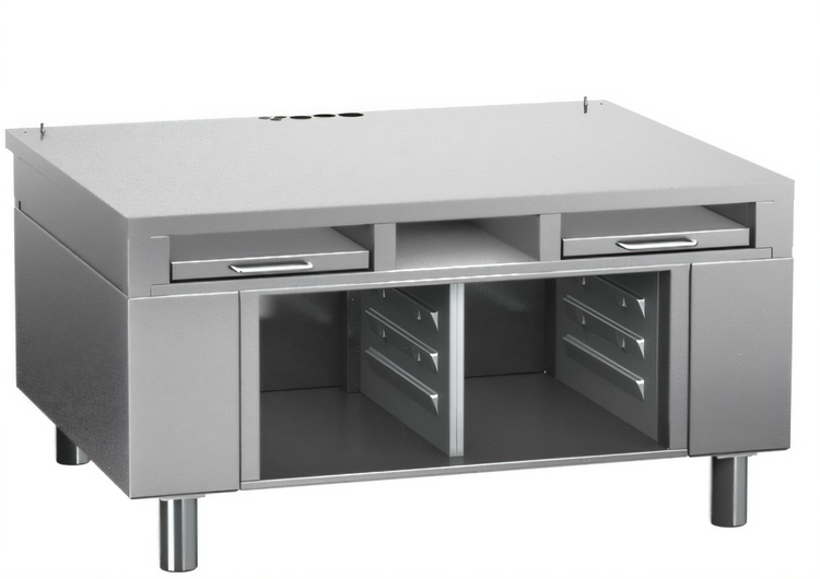 Product image #1 for RATIONAL Height-Adjustable Equipment Stand with Pull-Out Shelves and 12 x 20 Pan Rails for Size 2-S